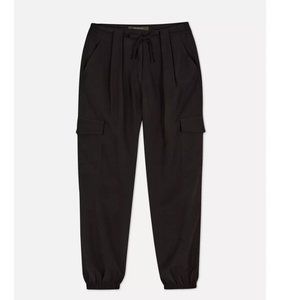 Black cuffed cargo pants